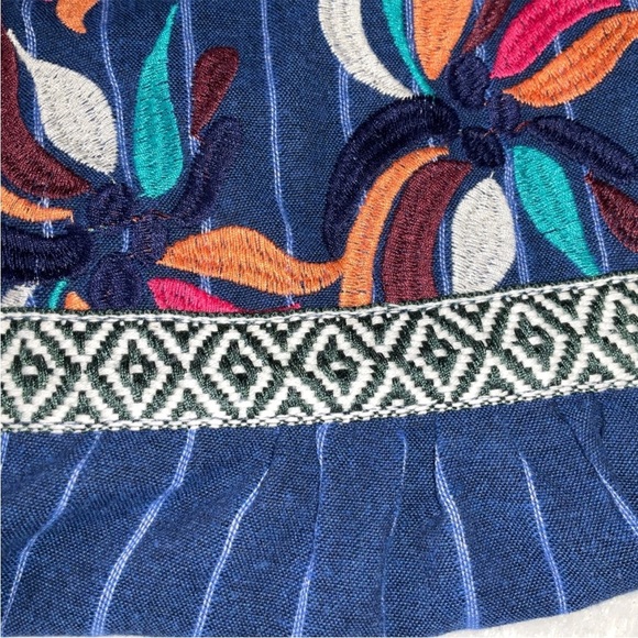 I Love Womens Size Small Navy/White Stripe Pocket Embroidered Chest Design Dress - Picture 6 of 9